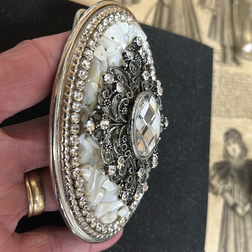 Vintage Stone and crystal belt buckle - Picture 3 of 14